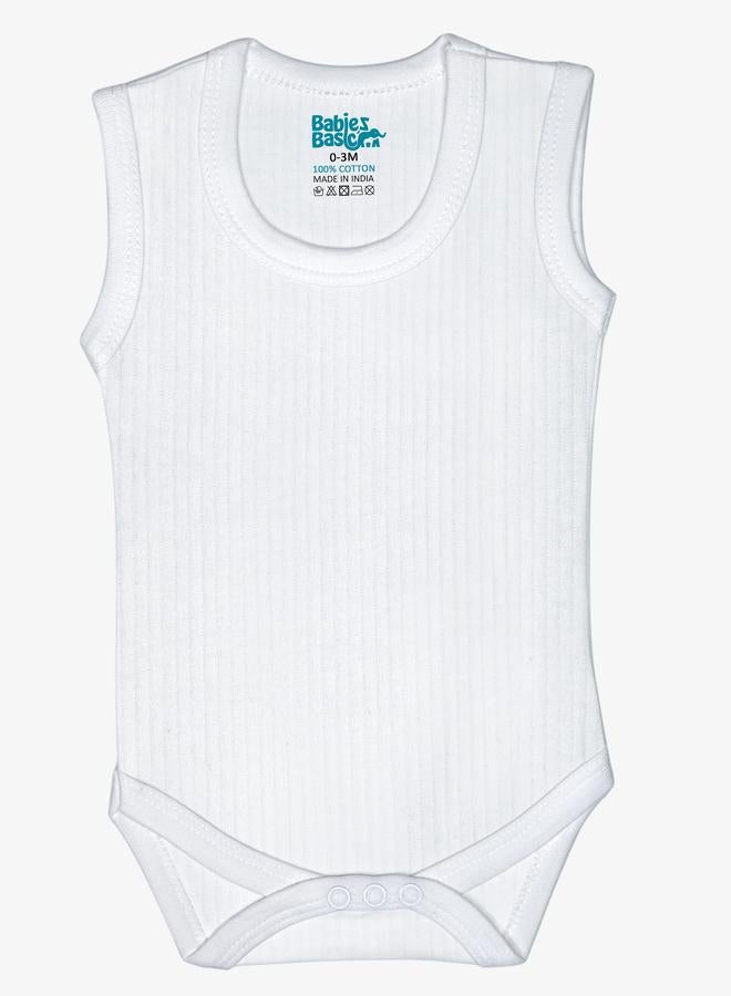 Babies Basic Pack of 3 - Super Combed Cotton Sleeveless Bodysuit - Image 3